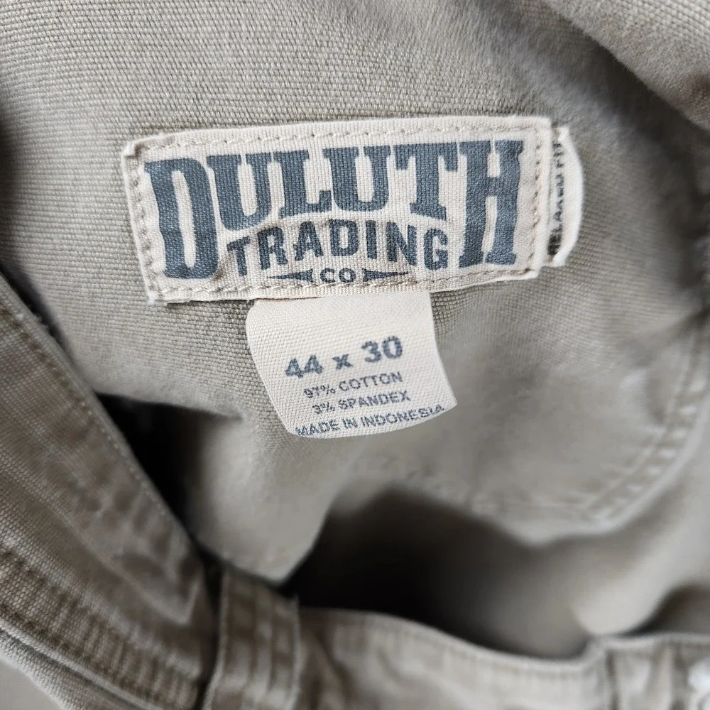 Duluth Trading Co Flex‎ Fire Hose Work Pants Men's 44x30 Khaki Canvas Utility